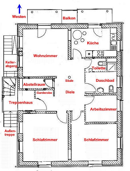 Grundriss der Wohnung