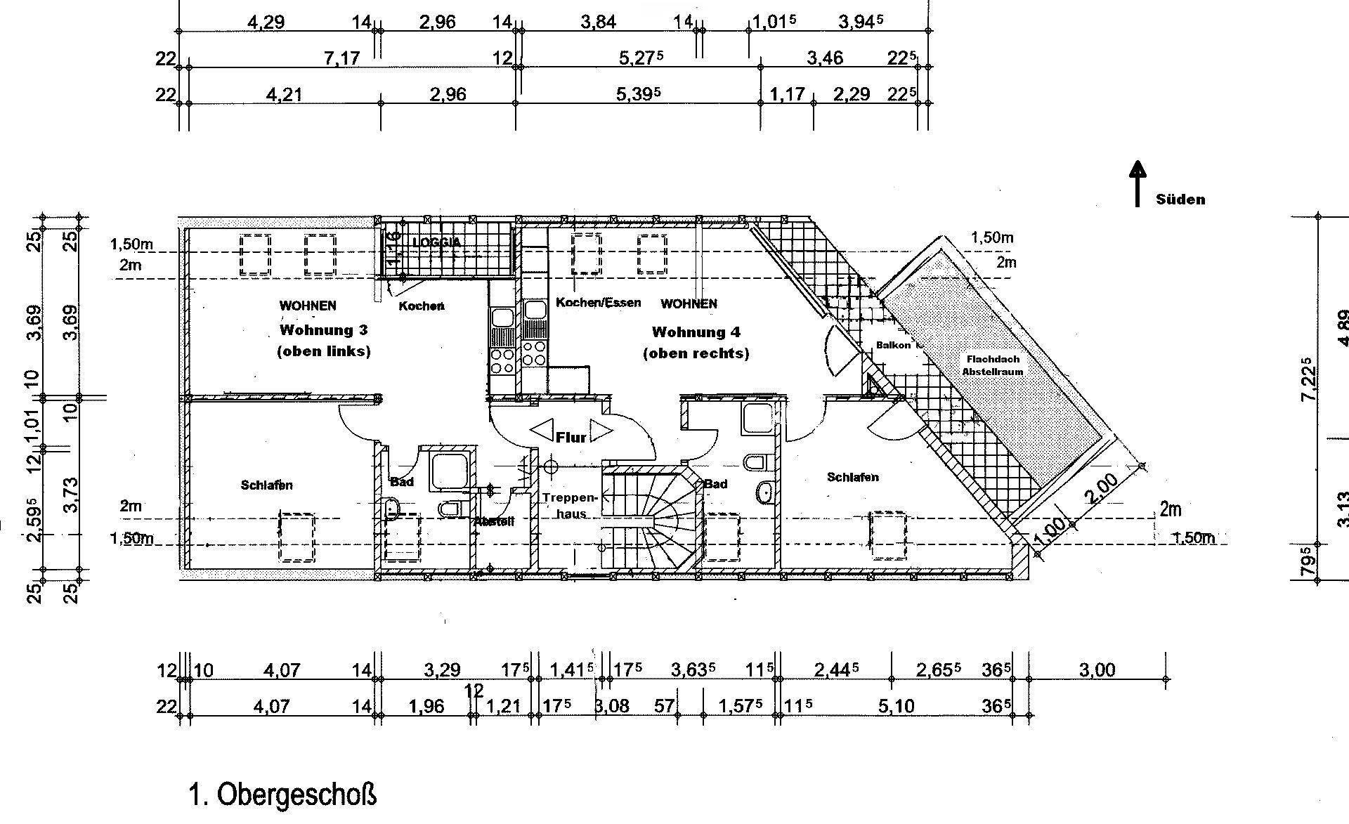 Die eingezeichnete Möblierung entspricht der Bauzeichnung des Architekten.